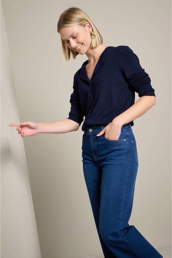 LOLALIZA gebreid vest donkerblauw