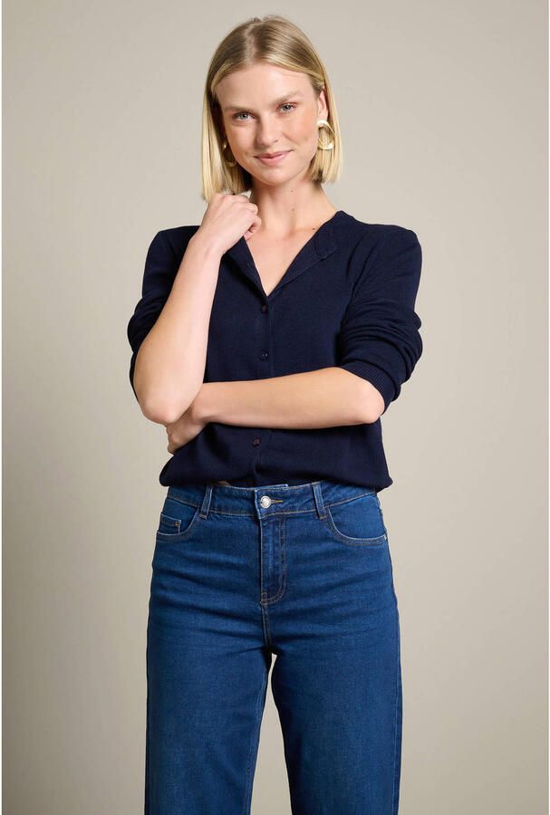 LOLALIZA gebreid vest donkerblauw - Foto 3