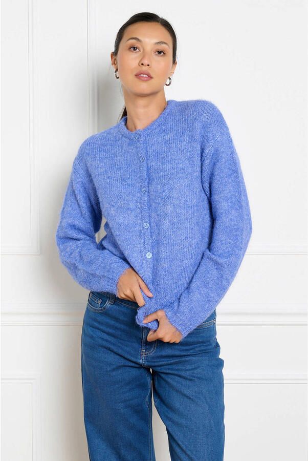 LOLALIZA gebreid vest met wol blauw