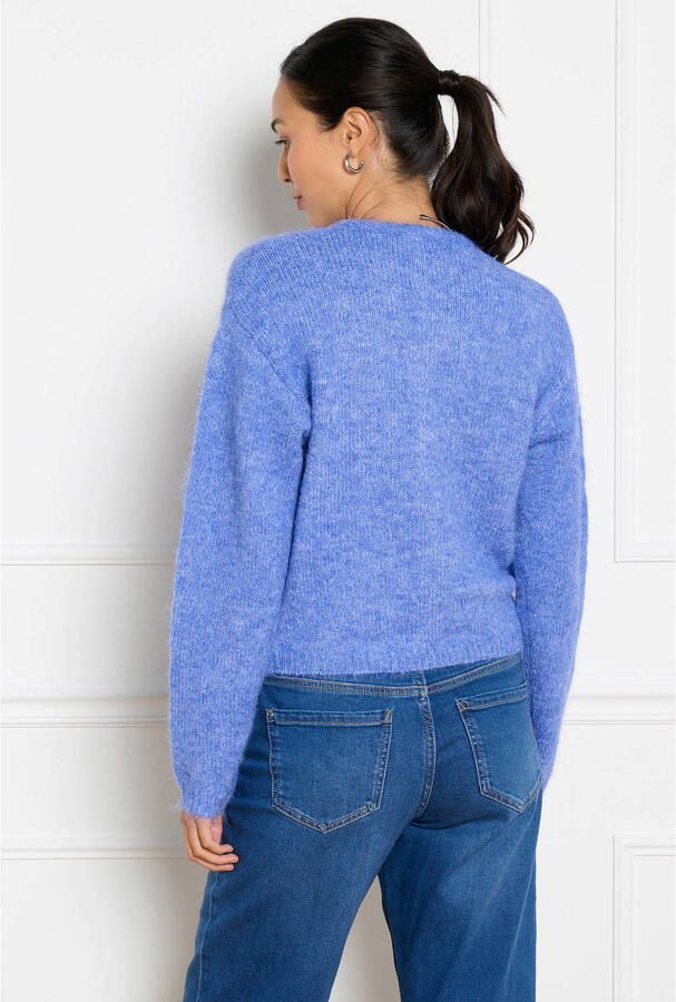 LOLALIZA gebreid vest met wol blauw - Foto 3