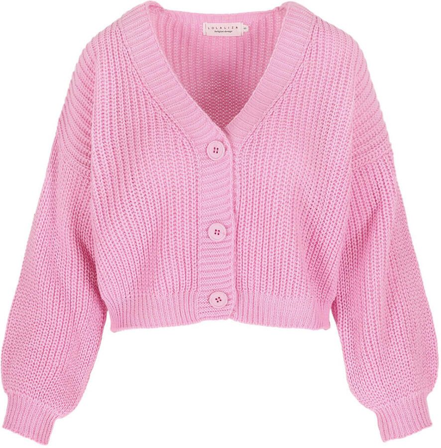 LOLALIZA gebreid vest roze - Foto 2