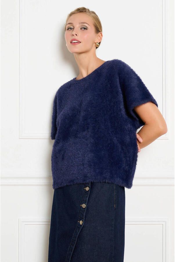 LOLALIZA gebreide trui donkerblauw