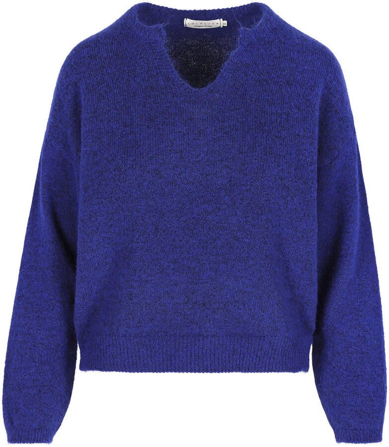 LOLALIZA gebreide trui met wol blauw - Foto 2