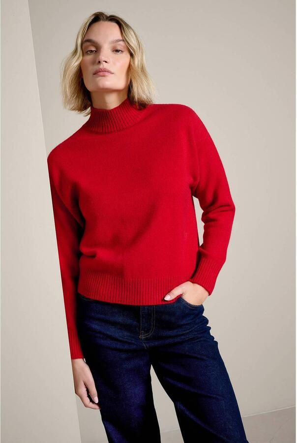 LOLALIZA gebreide trui met wol rood