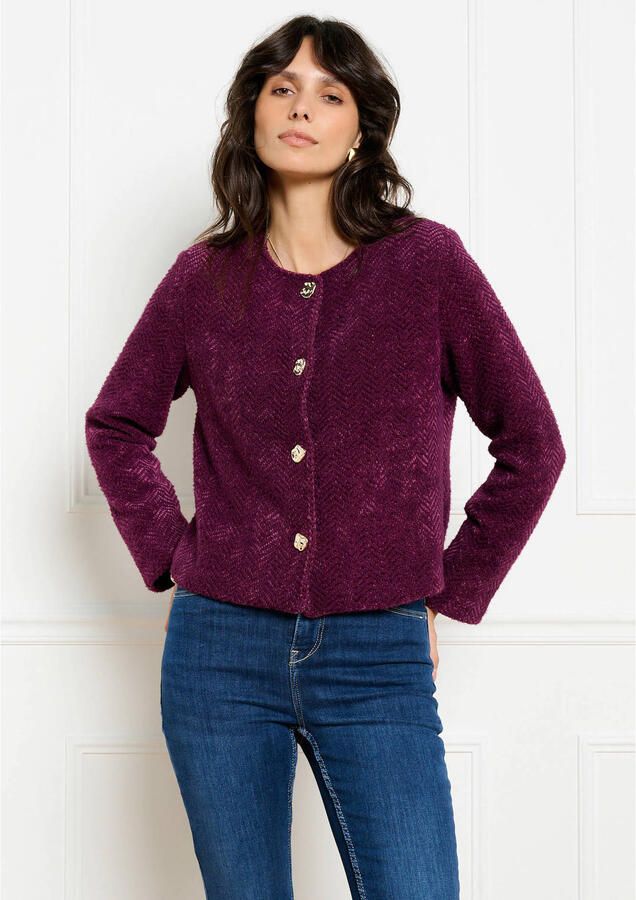 LOLALIZA gebreide vest donkerrood
