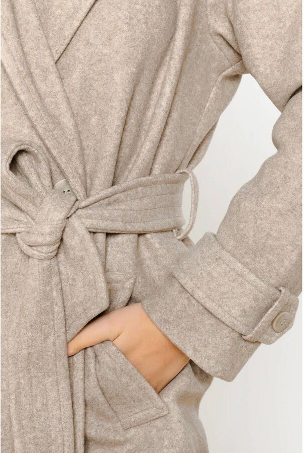 LOLALIZA gemêleerde trenchcoat tussen taupe