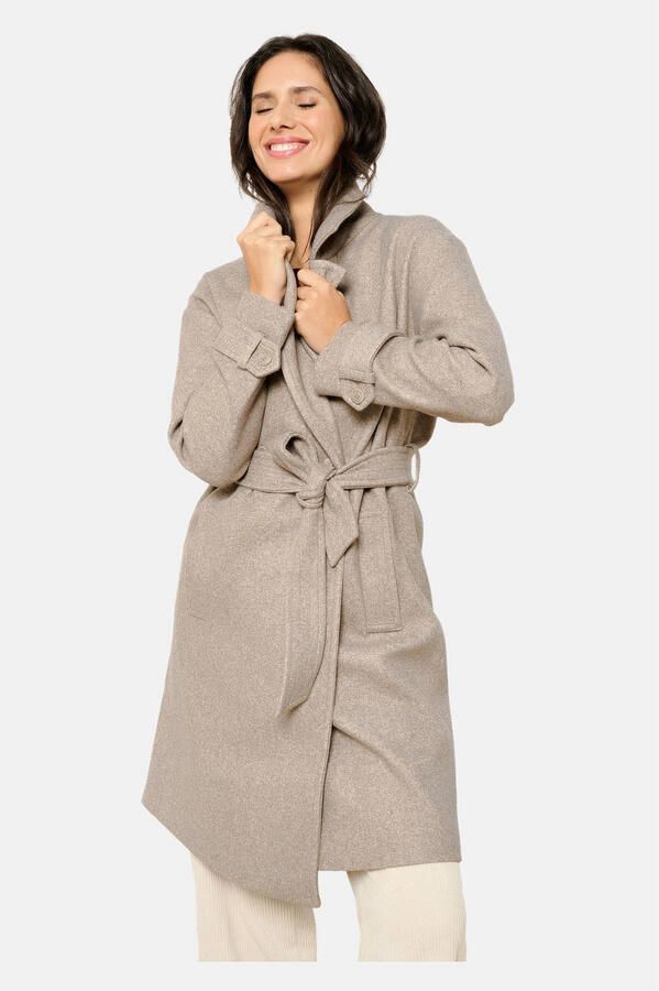 LOLALIZA gemêleerde trenchcoat tussen taupe - Foto 3