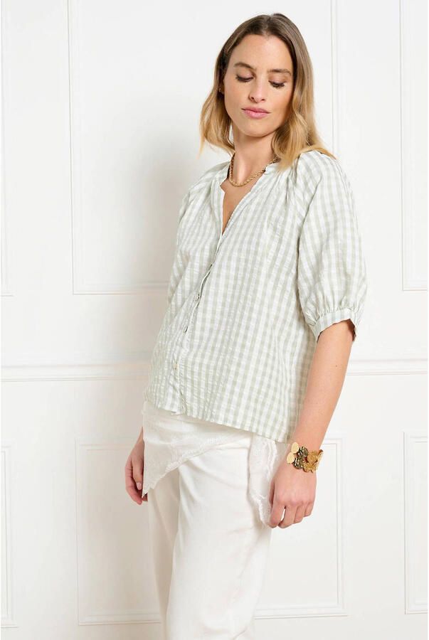 LOLALIZA geruit blouse groen