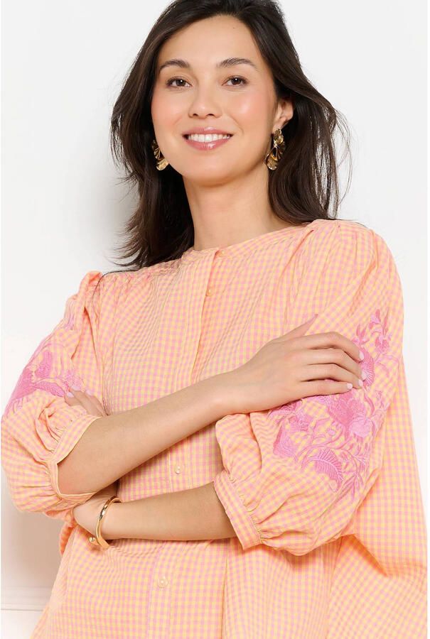 LOLALIZA geruit blouse roze - Foto 2