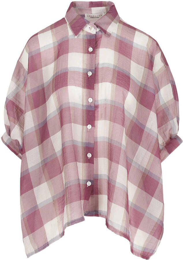 LOLALIZA geruit blouse roze - Foto 2