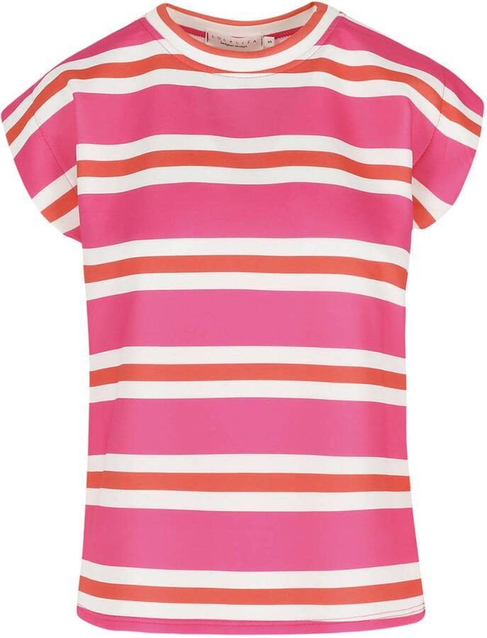 LOLALIZA gestreept T-shirt fuchsia - Foto 2