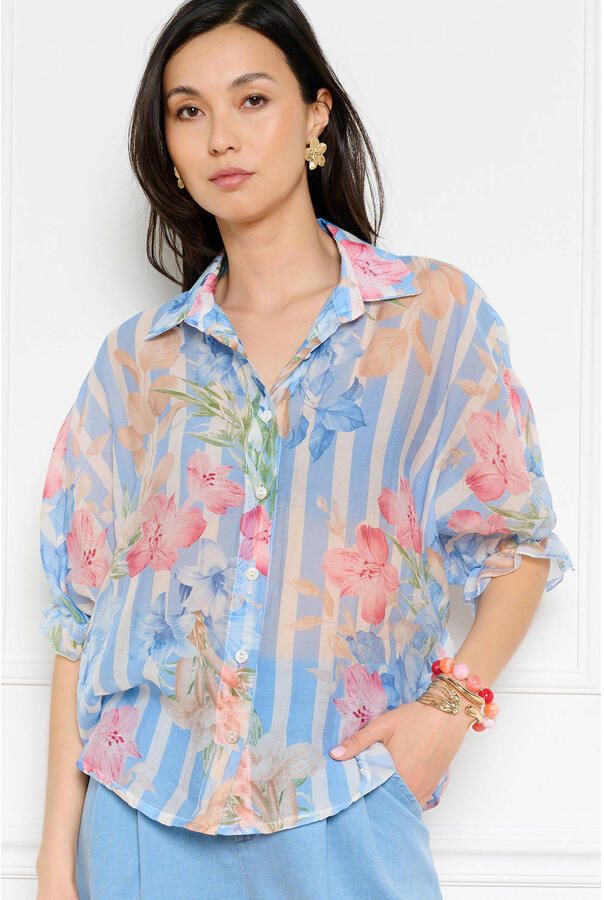 LOLALIZA gestreepte blouse blauw