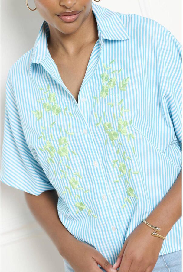 LOLALIZA gestreepte blouse blauw - Foto 3