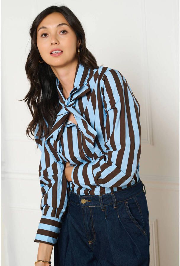LOLALIZA gestreepte blouse blauw