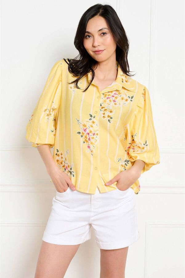 LOLALIZA gestreepte blouse geel