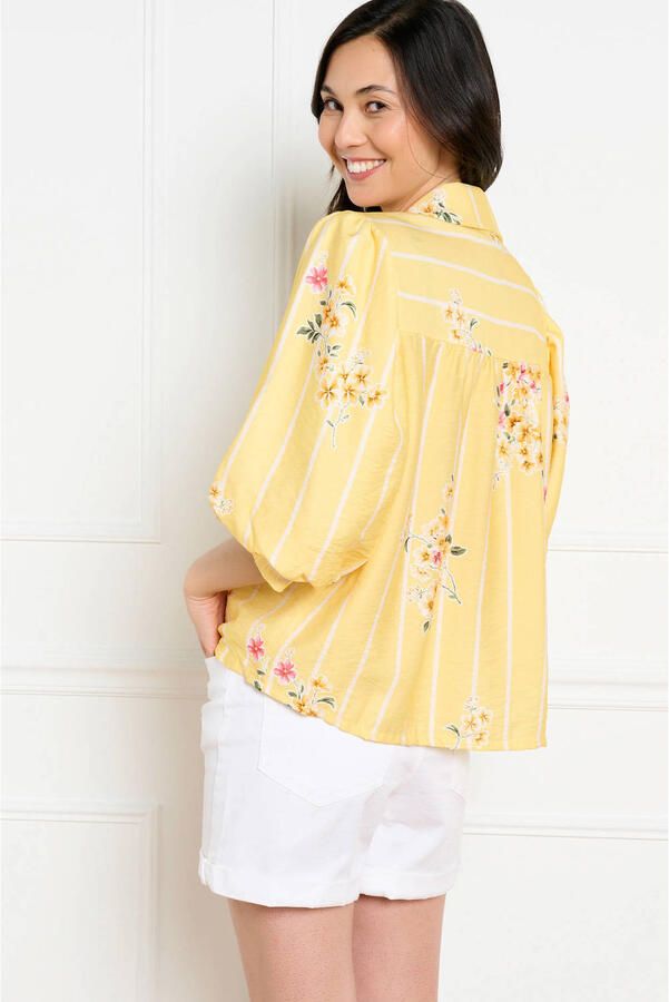 LOLALIZA gestreepte blouse geel - Foto 3