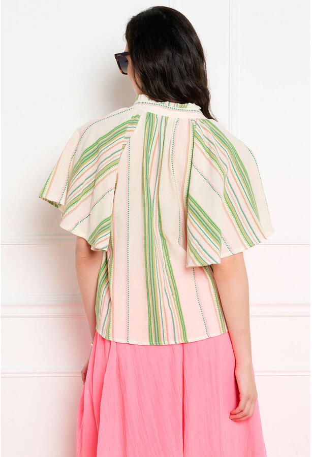 LOLALIZA gestreepte blouse groen - Foto 2
