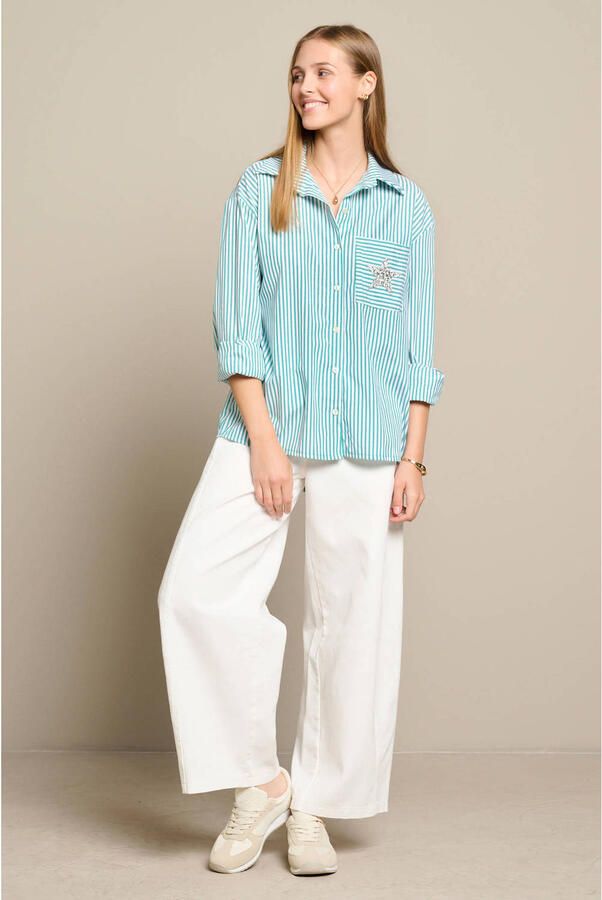 LOLALIZA gestreepte blouse groen
