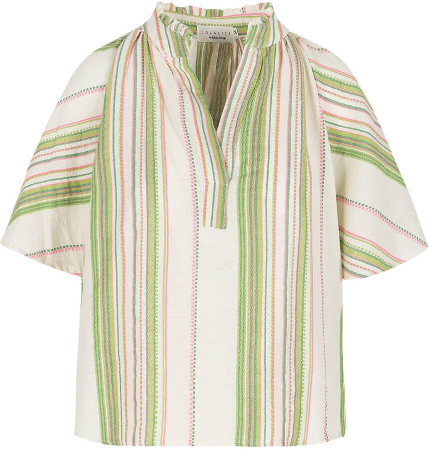 LOLALIZA gestreepte blouse groen - Foto 2