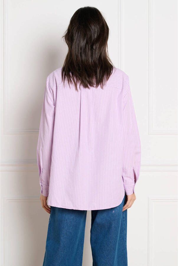 LOLALIZA gestreepte blouse lila met pailletten - Foto 2