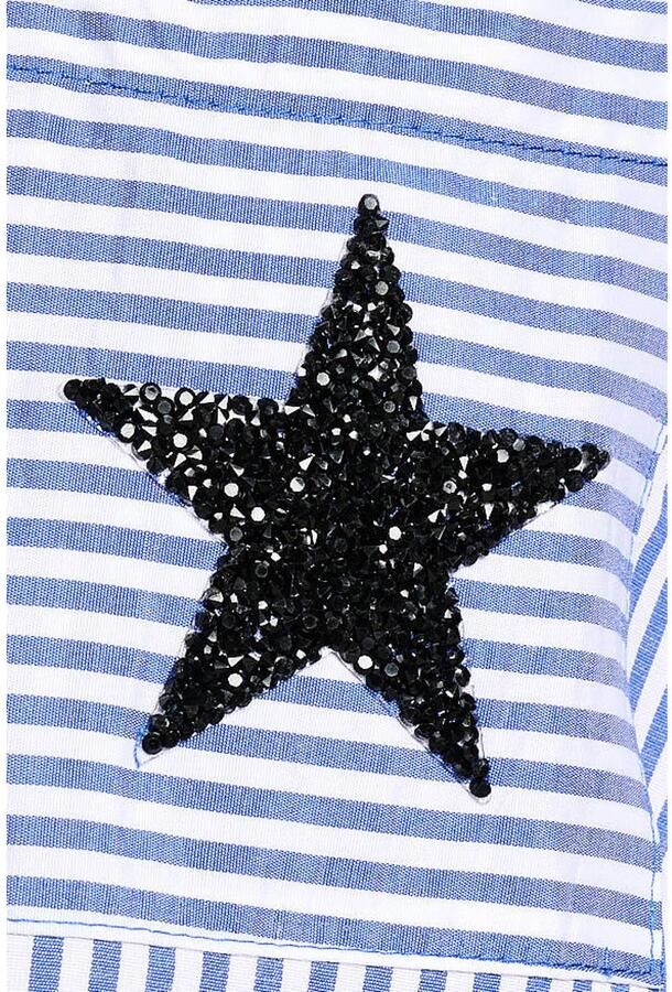 LOLALIZA gestreepte blouse met glitters blauw - Foto 2