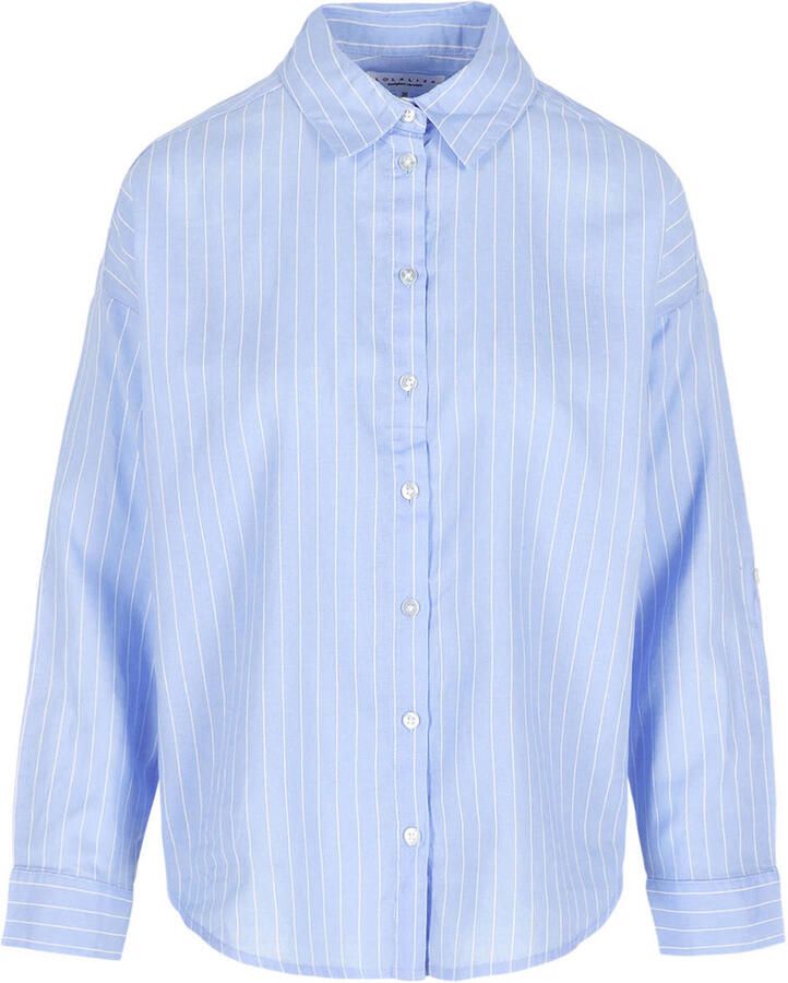 LOLALIZA gestreepte blouse met linnen blauw - Foto 2