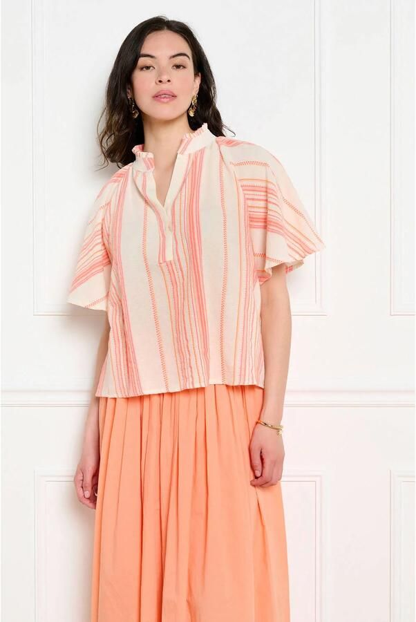 LOLALIZA gestreepte blouse oranje