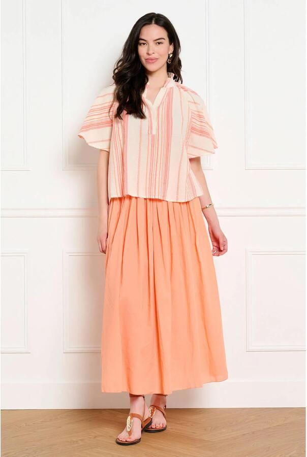 LOLALIZA gestreepte blouse oranje - Foto 2