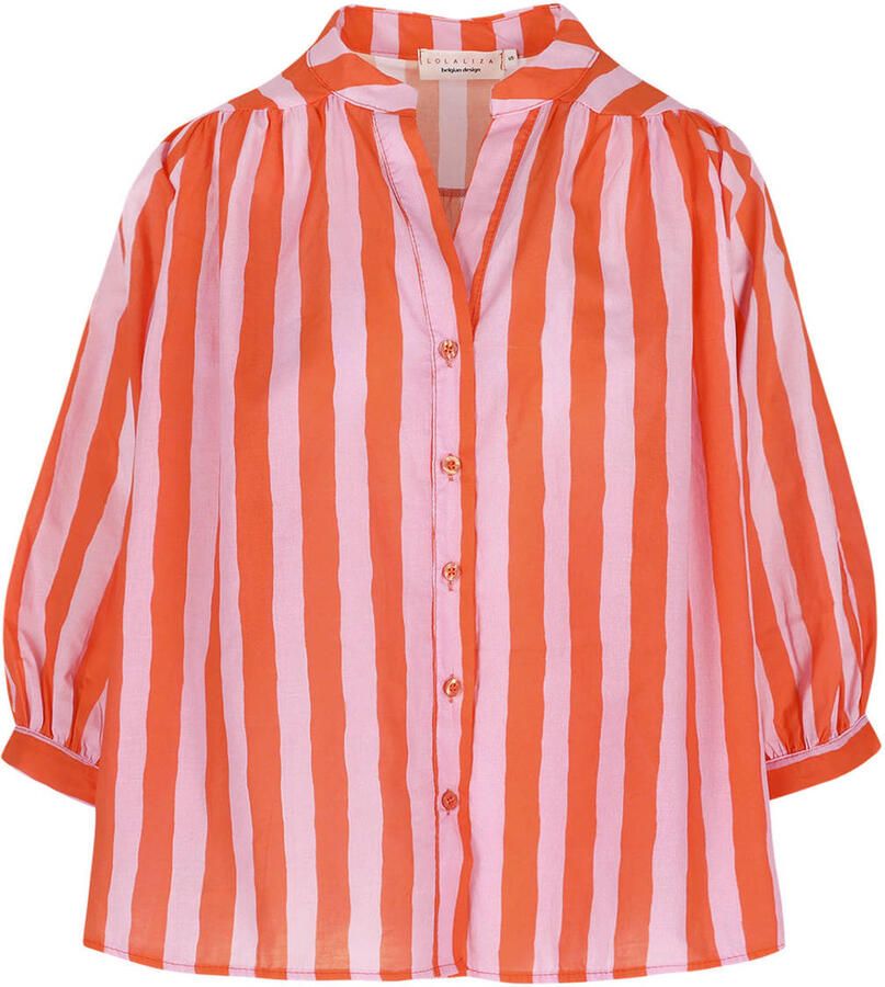 LOLALIZA gestreepte blouse oranje - Foto 2