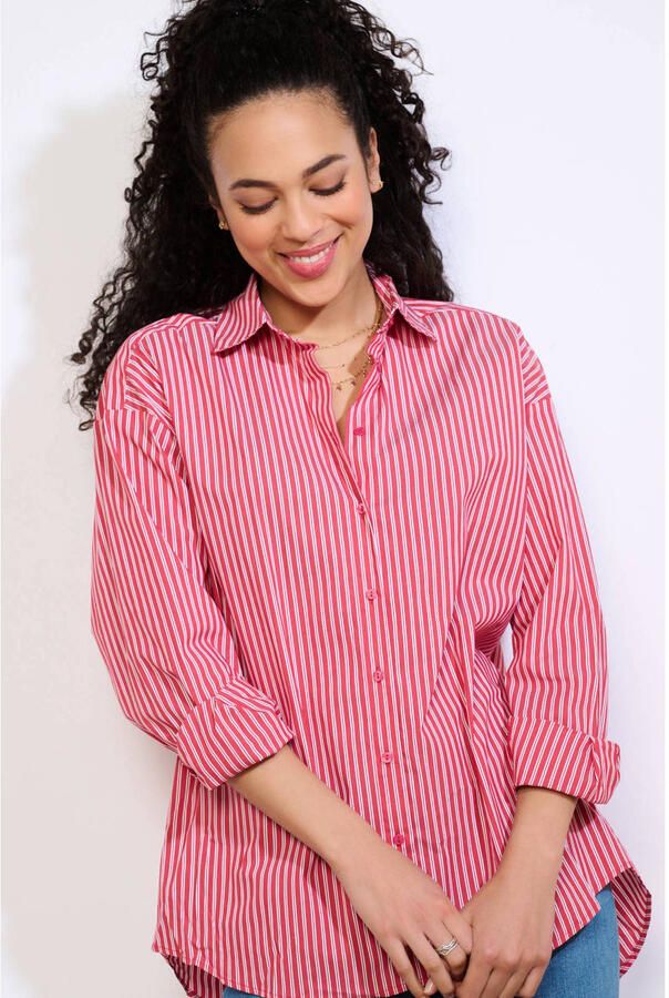 LOLALIZA gestreepte blouse rood