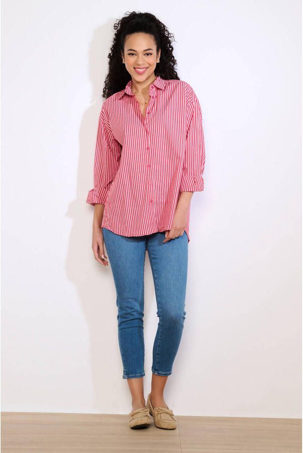 LOLALIZA gestreepte blouse rood - Foto 3
