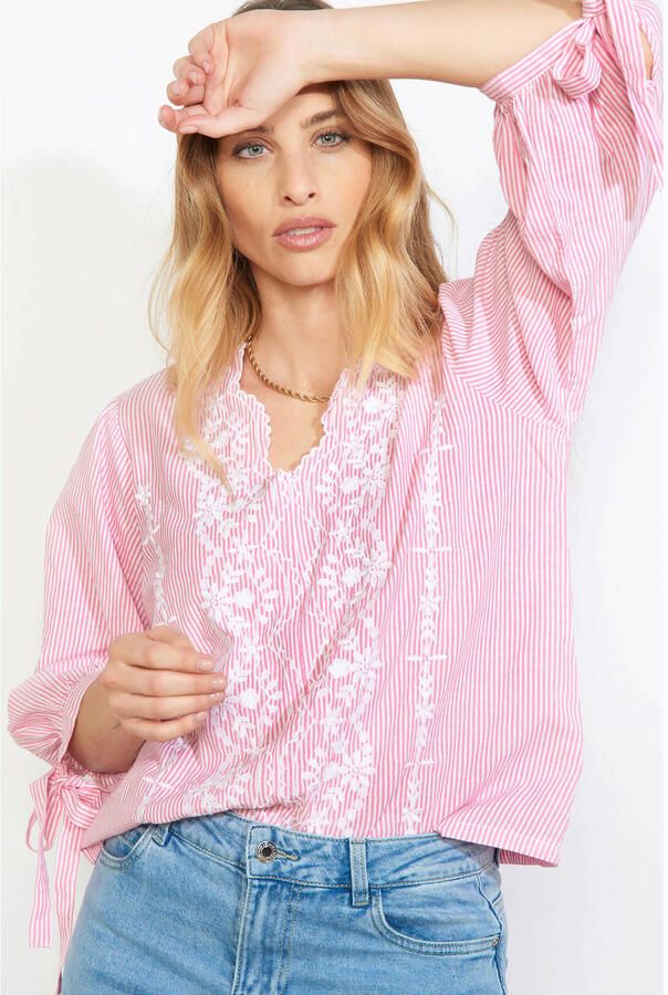 LOLALIZA gestreepte blouse roze