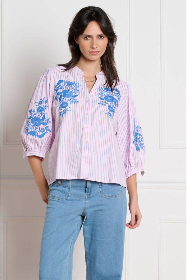 LOLALIZA gestreepte blouse roze