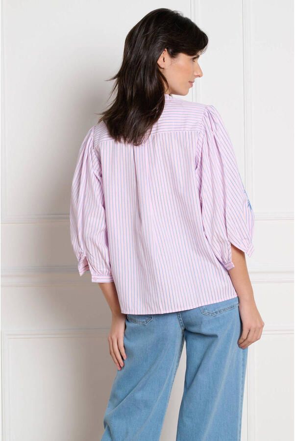 LOLALIZA gestreepte blouse roze - Foto 3