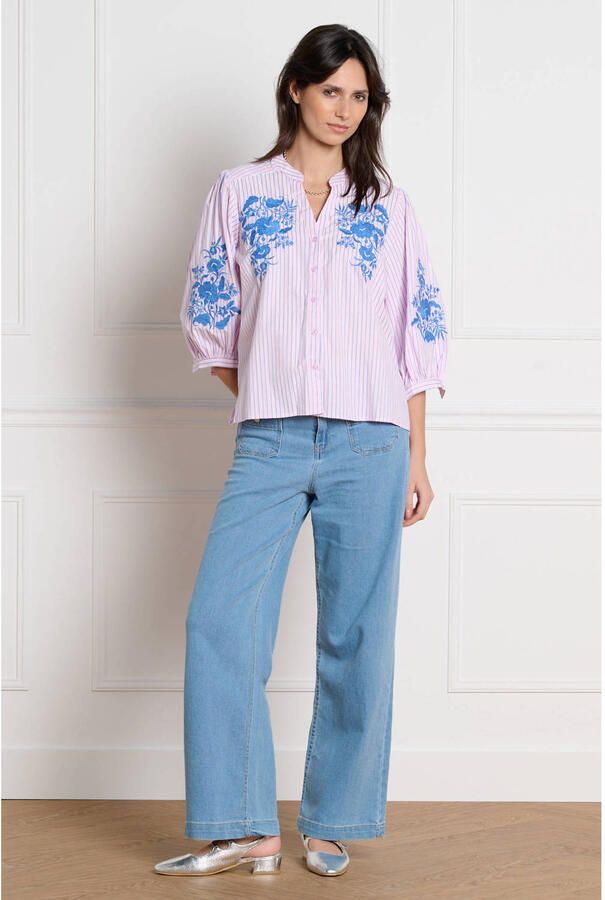 LOLALIZA gestreepte blouse roze - Foto 2