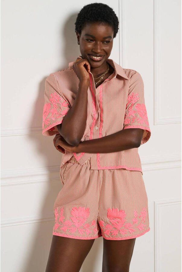 LOLALIZA gestreepte blouse roze