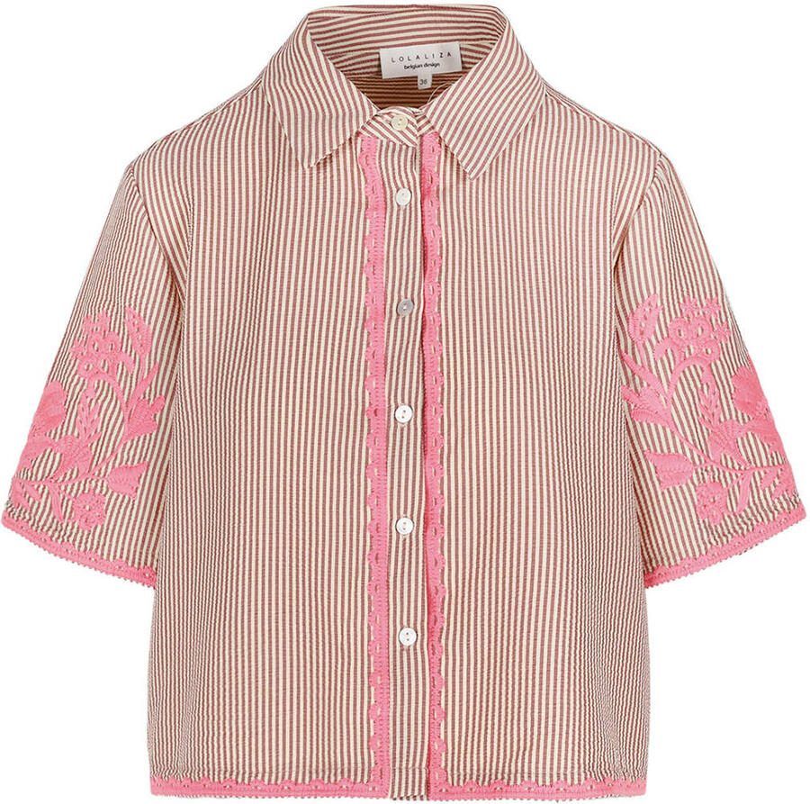 LOLALIZA gestreepte blouse roze - Foto 2