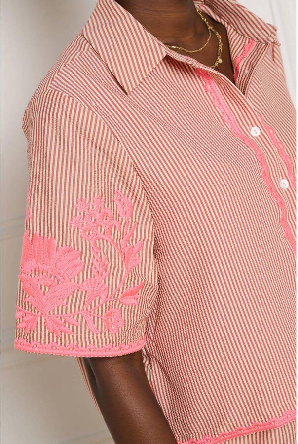 LOLALIZA gestreepte blouse roze - Foto 3