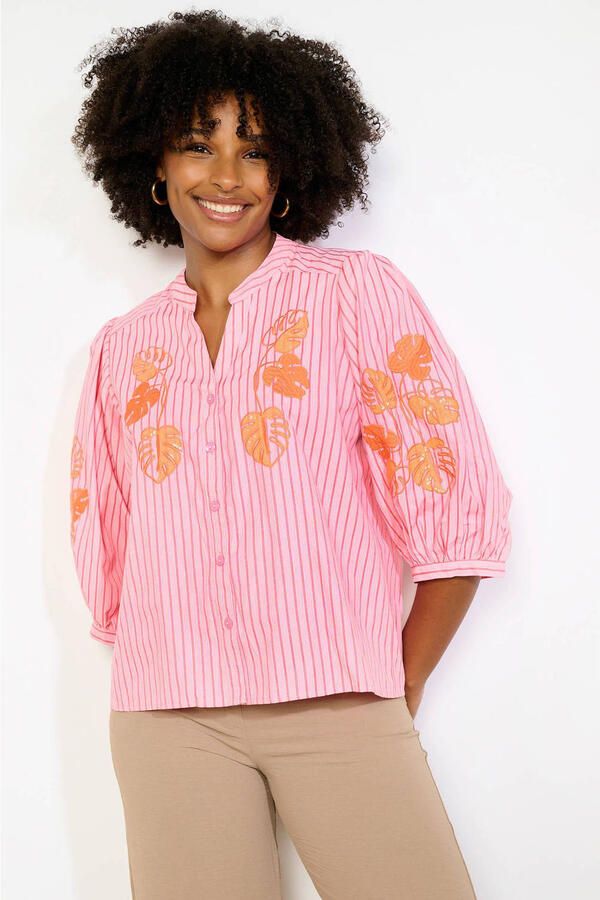 LOLALIZA gestreepte blouse roze - Foto 3