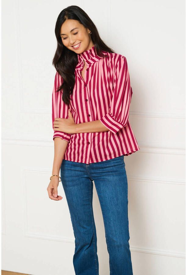 LOLALIZA gestreepte blouse roze