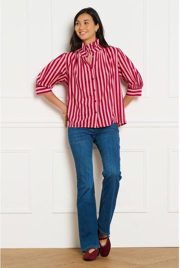 LOLALIZA gestreepte blouse roze - Foto 2