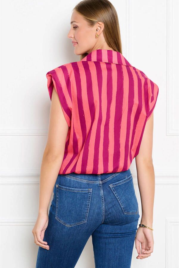 LOLALIZA gestreepte blouse roze - Foto 2