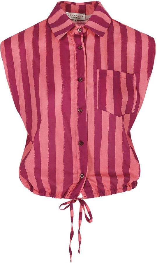 LOLALIZA gestreepte blouse roze - Foto 3