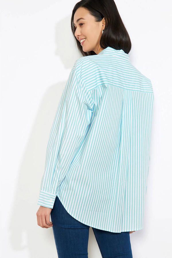 LOLALIZA gestreepte blouse turquoise - Foto 2