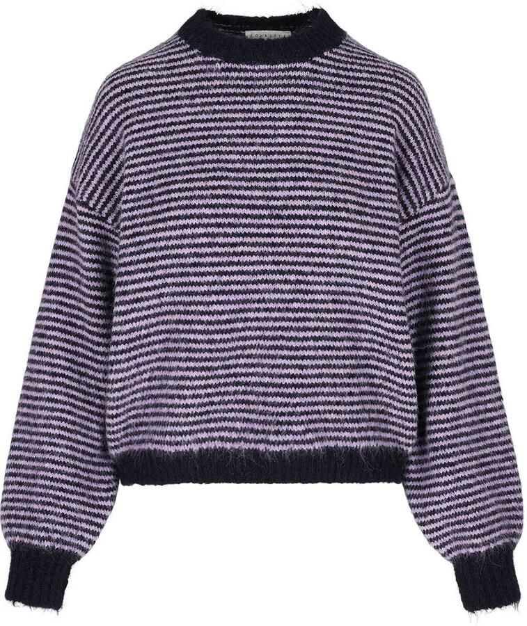 LOLALIZA gestreepte gebreide trui met wol donkerblauw lila - Foto 2