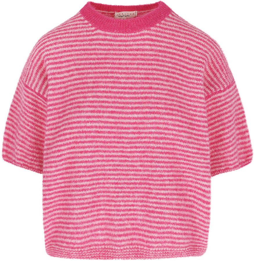 LOLALIZA gestreepte pullover roze gebreid - Foto 2
