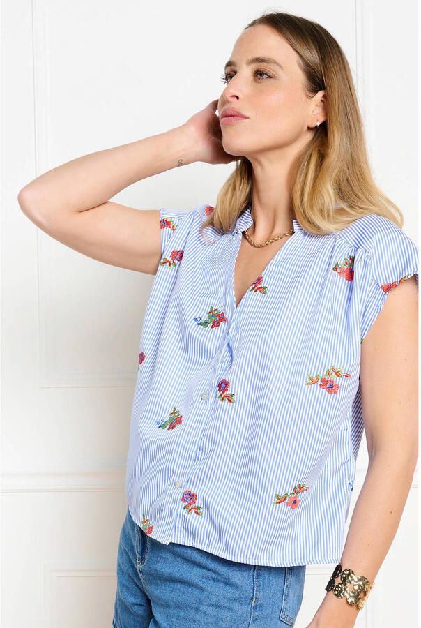LOLALIZA gestreepte top blauw