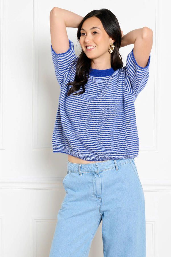 LOLALIZA gestreepte top blauw