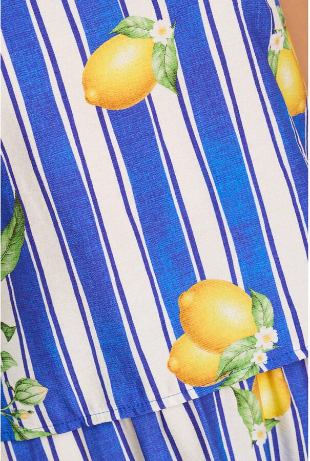 LOLALIZA gestreepte top met split blauw - Foto 2