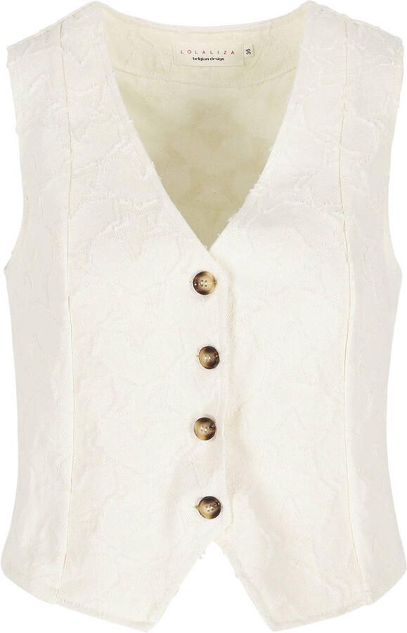 LOLALIZA gilet met textuur ecru - Foto 2